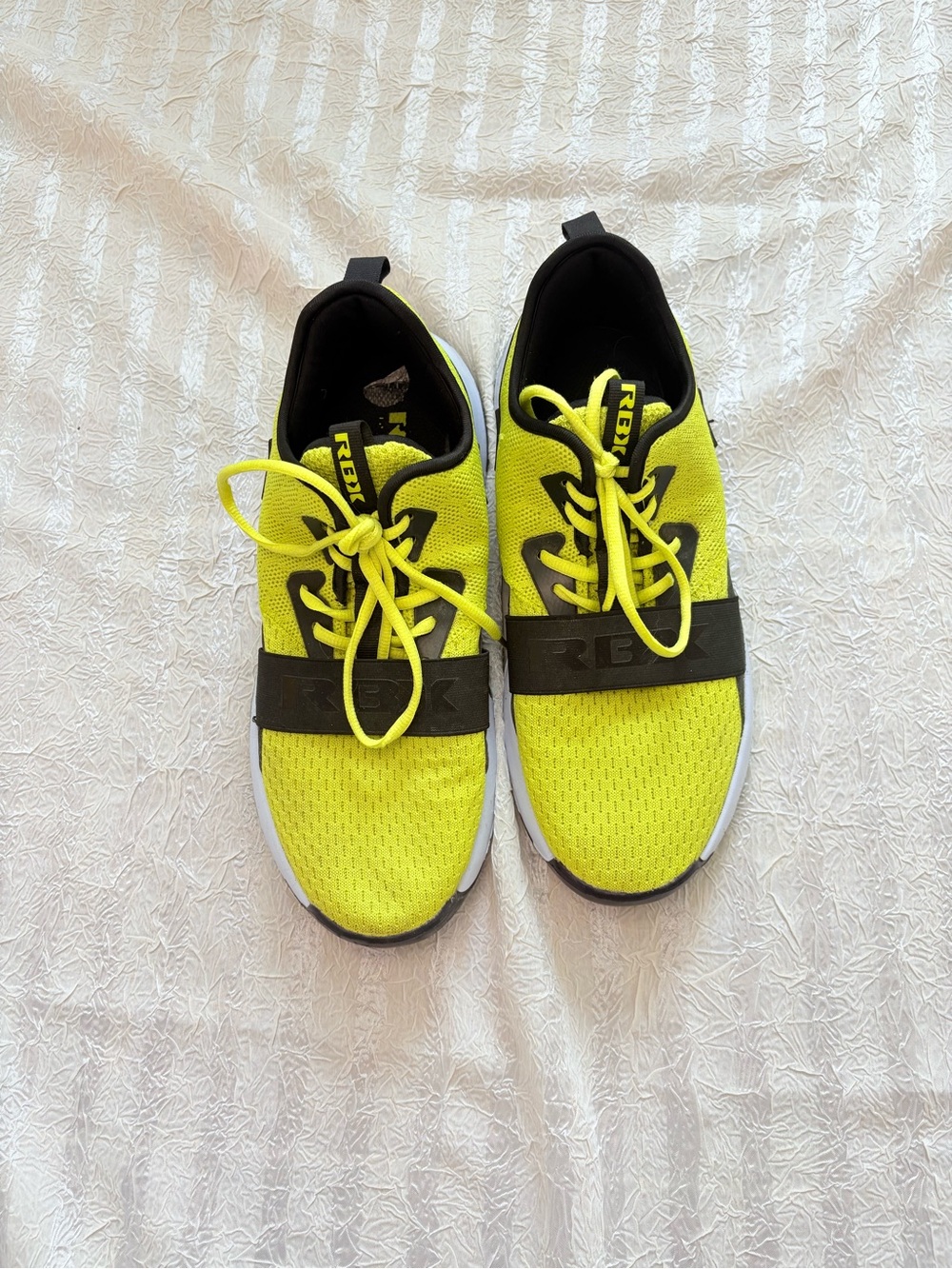 RBX Neon Yellow Athletic Sneakers with Black Strap